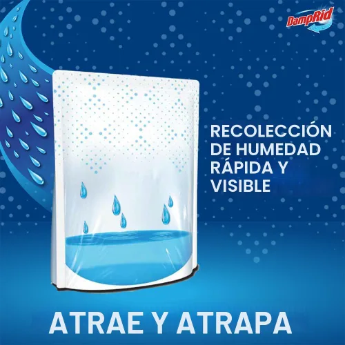 Vista 2 de DampRid Bolsas de absorción de humedad de uso único con aroma fresco, paquete de 6