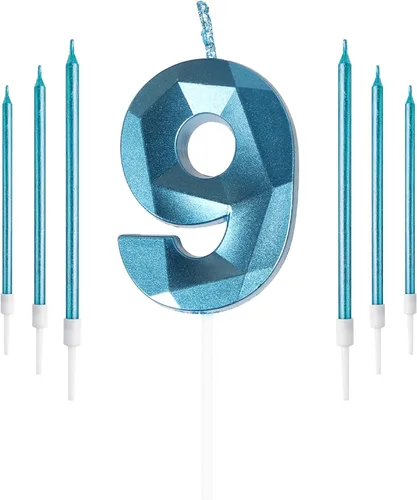 Vista 13 de Vela rosa de cumpleaños número 1 con 6 velas largas, decoraciones de decoración de pastel para fiesta de niña de 1 año, suministros de celebración
