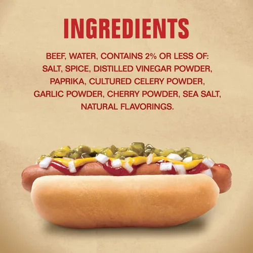 Vista 3 de Hebrew National All Natural (1) Franks de carne sin curar, perros calientes, 10.3 onzas, paquete de 6