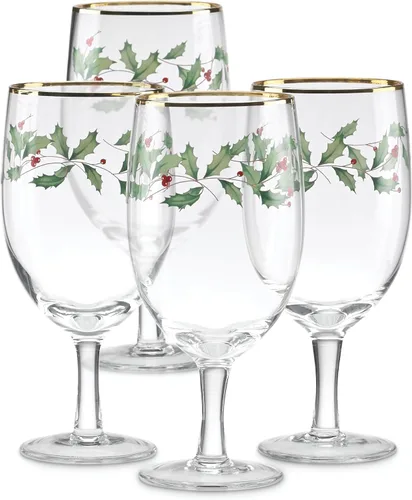 Vista 2 de Lenox 849606 Holiday - Juego de vasos de 4 piezas para bebidas heladas, vajilla navideña, alojamiento