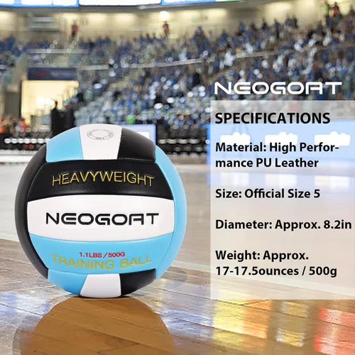 Vista 8 de Balón de voleibol pesado de 1.1 libras para colocadores, entrenador de saque, equipo de entrenamiento de voleibol pesado para colocadores, tamaño 5