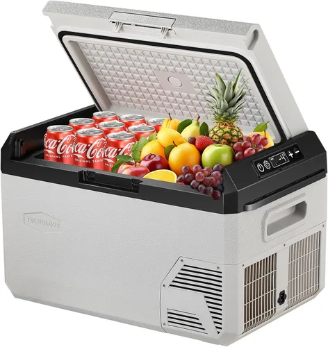 Vista 12 de Refrigerador portátil para auto de 20L, refrigerador con congelador de una zona de 21QT con evaporador de expansión por soplado, puerta reversible