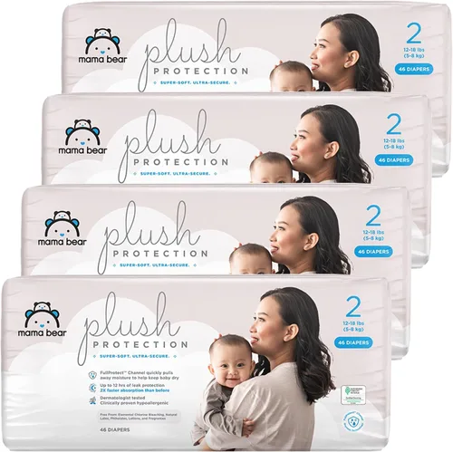 Vista 21 de Marca Amazon – Mama Bear - Pañales de protección de felpa, talla 1, suministro para un mes, pañales desechables para bebé, hipoalergénicos de alta