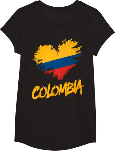 Vista 6 de Camiseta con la bandera del corazón de Colombia