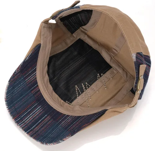 Vista 7 de M MOACC Gorra de Newsboy para hombre, boina de algodón, con hebilla ajustable de cabbie Gatsby, gorras planas para conducir
