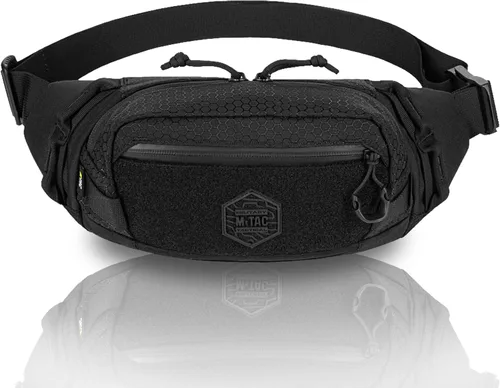 Vista 15 de M-Tac Riñonera para hombre - Riñonera pequeña compañera - Cinturón de estilo táctico EDC (negro)