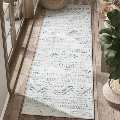 Vista 24 de JINCHAN - Alfombra marroquí de 2 x 3 pies, para entrada - Alfombra lavable a máquina, geométrica moderna, para cocina, suave, de lana sintética