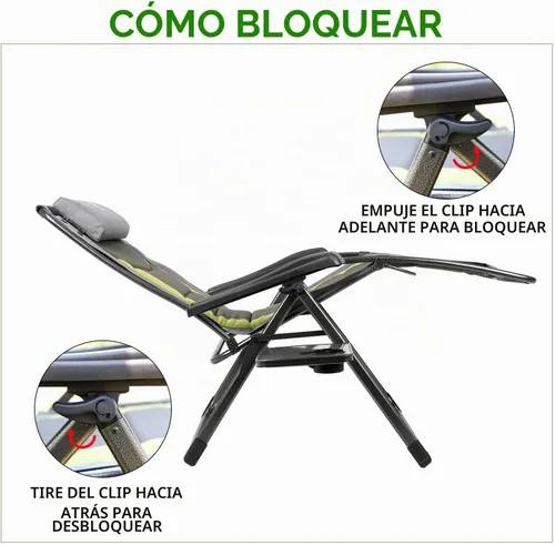 Vista 5 de EVER ADVANCED - Silla reclinable grande XG, cero gravedad Verde Oliva