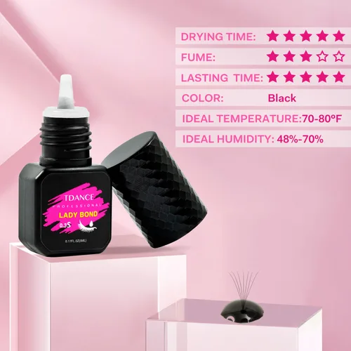 Vista 4 de TDANCE Pegamento para extensiones de pestañas, pegamento para extensiones de pestañas, 0.3 segundos, secado/retención – 7 semanas/pegamento