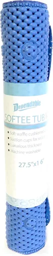 Vista 12 de Alfombra antideslizante para bañera y ducha, textura suave y acolchada, para spa, baño, ducha y baño, 27.5 x 16 pulgadas, con ventosas y agujeros