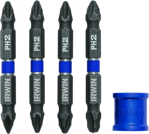 Vista 3 de IRWIN Tools IWAF32DEPH22 Impact Performance Series Destornillador de doble extremo Número-2 Phillips Power Bit, 2 1/2 pulgadas, paquete de 2