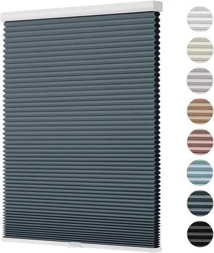 Vista 14 de Changshade - Persianas personalizadas de panal opacas sin cordones para ventanas interiores, persianas de panal para habitación con oscurecimiento