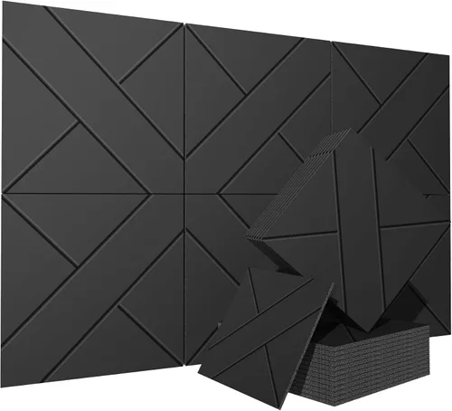 Vista 17 de CIUIUTIC - Paneles acústicos de pared, paquete de 6 paneles acústicos de 20 x 20 pulgadas, paneles acústicos decorativos, arte de pared absorbente