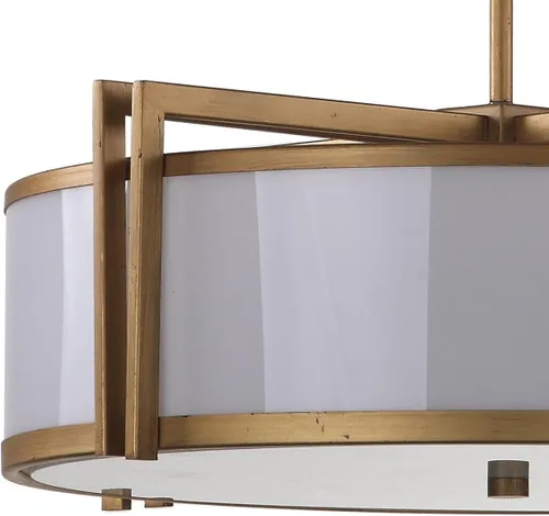 Vista 3 de SAFAVIEH Lighting Collection Orb Antique Gold - Lámpara colgante de tambor de techo ajustable de 21 pulgadas de diámetro (bombillas LED incluidas)