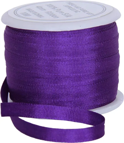 Vista 56 de Threadart Cinta de seda 100% pura - 3 tamaños - Docenas de colores - Castaño - 2 mm No. 524 Soft 100% pure silk ribbon on a single spool - perfect
