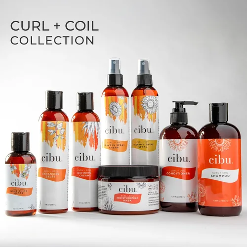 Vista 7 de CIBU El champú y acondicionador Curl + Coil limpia, hidrata, revitaliza, desenreda y conserva el rizo natural + bobina para un cabello suave