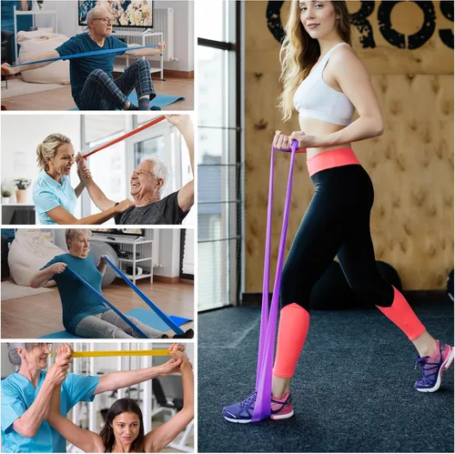 Vista 7 de Juego de 6 bandas de asistencia para dominadas, bandas de ejercicio de resistencia para hombres y mujeres, entrenamiento muscular, terapia física