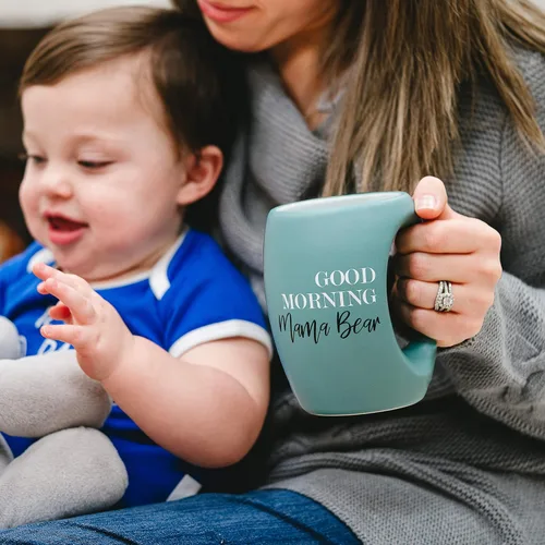 Vista 5 de Good Morning Mama Bear - Taza de café abrazable de gres de 16 onzas