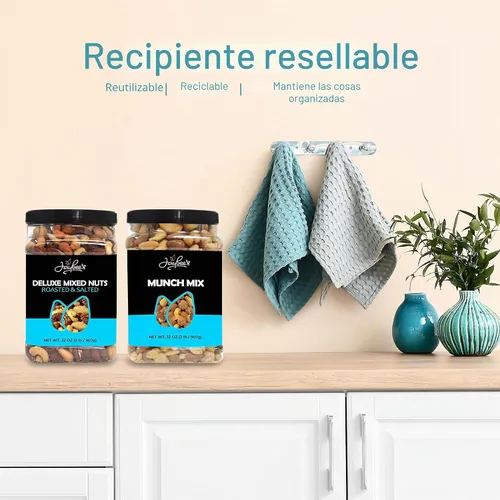 Vista 6 de Jaybee's Deluxe Mezcla de nueces tostadas saladas 32 onzas, snack saludable de proteínas