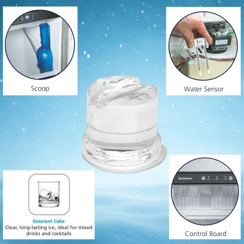 Vista 4 de Scotsman CU50PA-1 Bajo encimera Ice Gourmet Cube-Style Maker con contenedor, acero inoxidable, 115 voltios, NSF