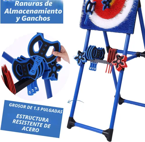Vista 5 de Stiatu Objetivo de cerdas lanzadoras de hacha con 8 hachas de lanzamiento, juego de lanzamiento de hacha para patio trasero, interior y exterior