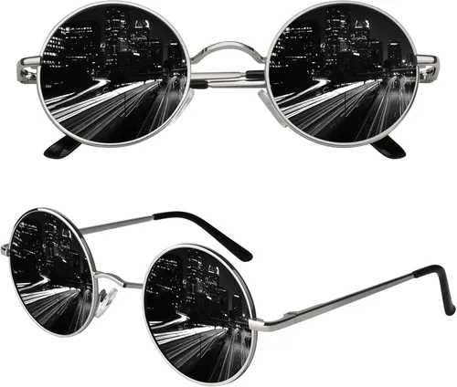 Vista 72 de CGID Gafas de sol unisex polarizadas redondas E01 Lennon