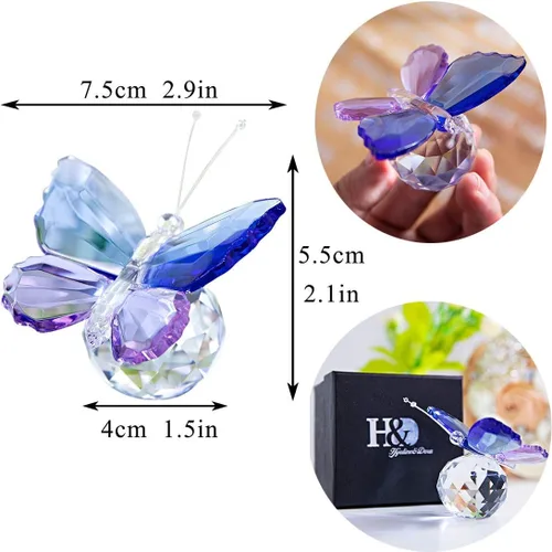 Vista 4 de H&D HYALINE & DORA Sun Catcher Crystal Animal Figurine Ornamento Home Mesa Decoation Pisapapeles