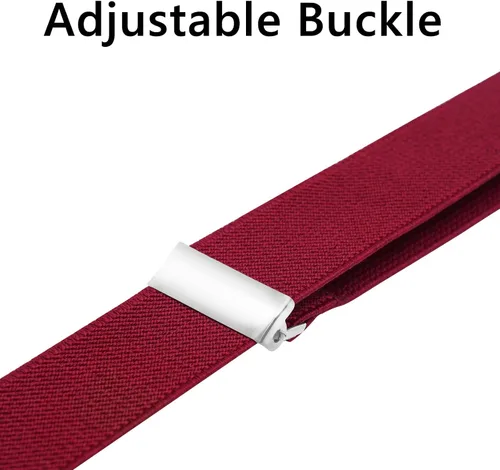 Vista 3 de habibee Color sólido para hombre en forma de Y con clips fuertes tirantes ajustables
