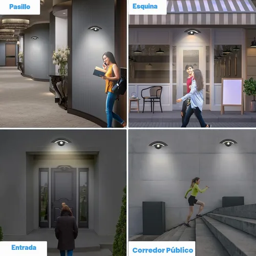 Vista 9 de Luces LED con sensor de movimiento para exteriores, 18 W, 1500 lm, luz de pared LED IP65, impermeable, lámpara de pared de aluminio de 3000 K, luz