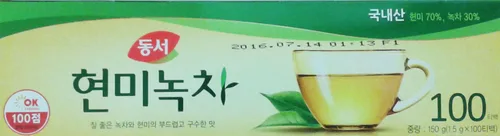 Vista 2 de Dong Suh - Té verde coreano de arroz integral, paquete de 1 (100 bolsas)