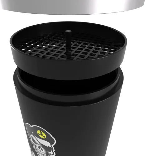 Vista 4 de Mortero Shaker Cup Botella agitadora con temática militar Taza de proteína a prueba de fugas con compartimento de almacenamiento Mezcla