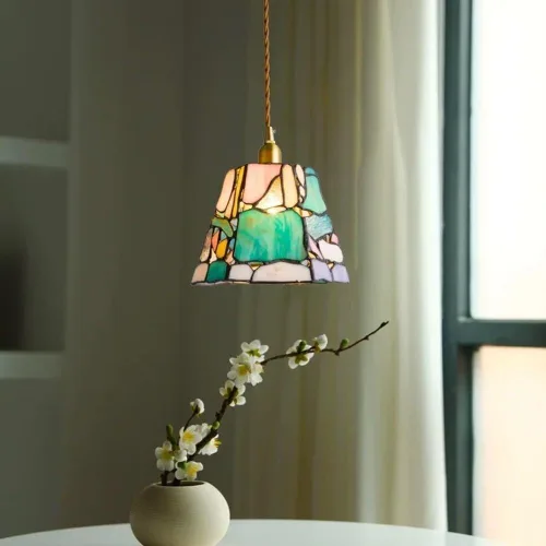 Vista 2 de Lámpara colgante vintage mini lámpara de techo de vidrio retro latón colgante luz para cocina isla comedor E27/E26 enchufes