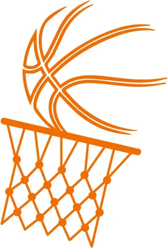 Vista 4 de Calcomanía de vinilo para pared, pelota de baloncesto y aro, 21 x 14 pulgadas, diseño positivo y divertido para el hogar, habitación de los niños