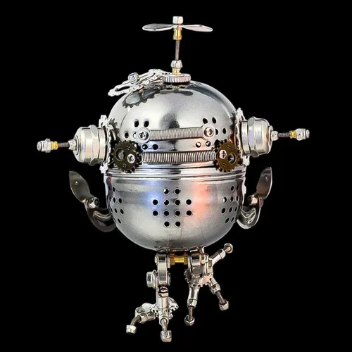 Vista 4 de LOCHE Rompecabezas de metal 3D, kits de modelo de metal 3D, modelo mecánico Steampunk, rompecabezas 3D, 110 piezas + rompecabezas láser 3D