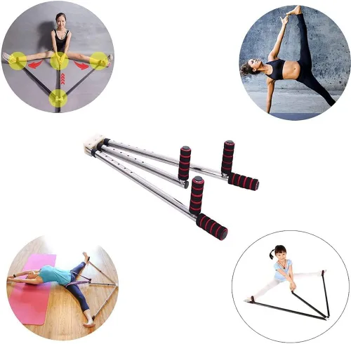 Vista 2 de Ensanchador de piernas de 3 bares, máquina dividida de piernas de acero inoxidable, equipo de estiramiento portátil de flexibilidad, gimnasio