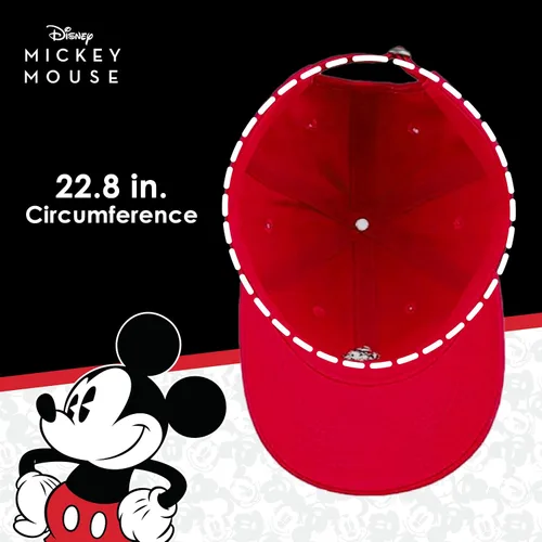 Vista 5 de Concept One Disney Mickey Mouse - Gorro de algodón bordado, ajustable, con ala curvada