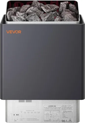Vista 12 de VEVOR - Calefactor de sauna, estufa eléctrica de 9 kW, 220 V, calefactor de baño de vapor con controlador digital externo, temporizador de 3 h