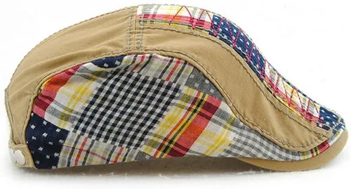 Vista 3 de M MOACC - Gorra de hombre de algodón ajustable con hebilla, boina, sombrero de periodista, gorro Cabbie Gatsby, gorras de conducción, gorras planas