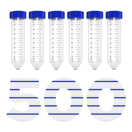 Vista 8 de Membrane Solutions Tubos de centrífuga cónicos de 0.5 fl oz, paquete de 50 tubos de ensayo de plástico estériles con tapas de rosca, recipiente