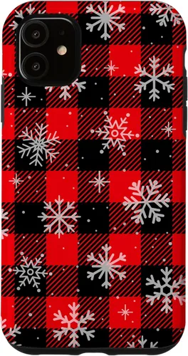 Vista 7 de iPhone 13 Copos de nieve caída nieve nieve Navidad invierno rojo cuadros caso