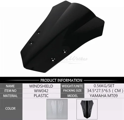Vista 3 de Accesorios para parabrisas de motocicleta, parabrisas de doble burbuja compatible con MT-09 compatible con Tracer MT09 FJ09 FJ-09 2015-2016