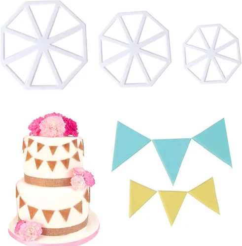 Vista 5 de Mini casa de plástico de bambú valla banderín cortadores de galletas decoración de fondant moldes herramientas (8 piezas)