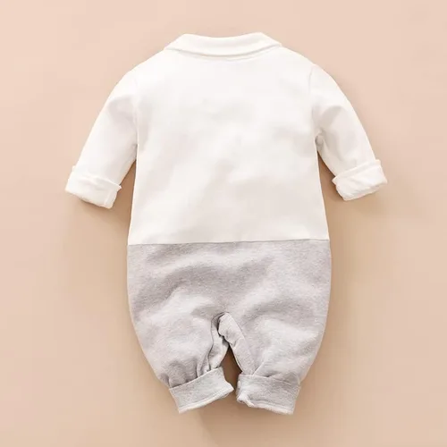 Vista 3 de PATPAT Mameluco de caballero para bebés y niños con pajarita para recién nacidos, trajes formales para bebés de 0 a 18 meses