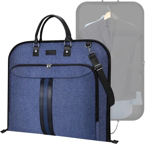 Vista 12 de Bolsa de ropa de viaje BALEINE, bolsa de traje de viaje para hombres, bolsa de ropa de 42'' impermeable para llevar, bolsa de ropa de viaje