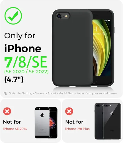 Vista 2 de AOTESIER Compatible con Funda para iPhone SE y Funda para iPhone 8 de 4.7 pulgadas, Tacto Sedoso Premium Goma de Silicona Líquida Suave Anti-Huellas