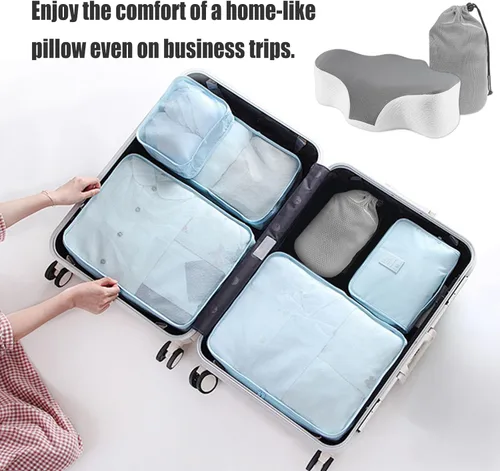 Vista 6 de Bespilow Almohada de viaje para dormir, almohada de soporte cervical para el cuello para aliviar el dolor de cuello, almohada de espuma