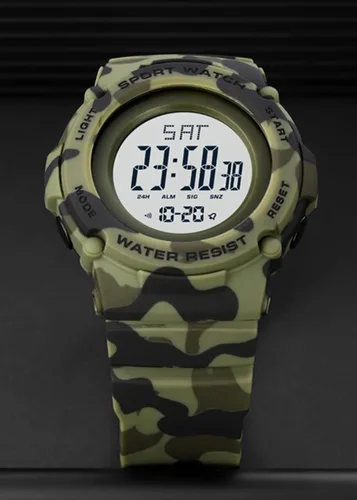 Vista 4 de Reloj deportivo multifunción para hombre, cronómetro militar, alarma, calendario, resistente al agua