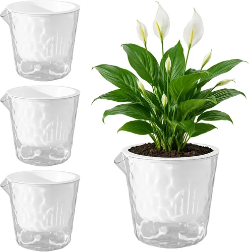 Vista 14 de Macetas de 6.5 pulgadas con riego automático para plantas de interior, paquete de 6 unidades, maceta para violeta africana, macetas con riego Blanco