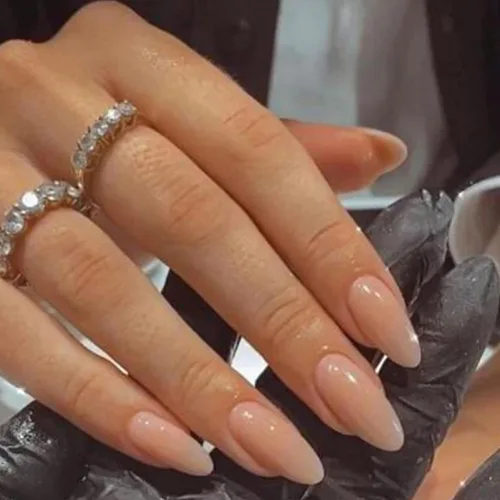 Vista 32 de Uñas postizas a presión marrón café, uñas postizas medianas de almendra, color sólido, cobertura completa, uñas postizas artificiales brillantes