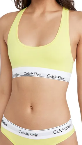 Vista 23 de Calvin Klein Bralette moderno de algodón elástico V-Day sin forro Gris Caliente